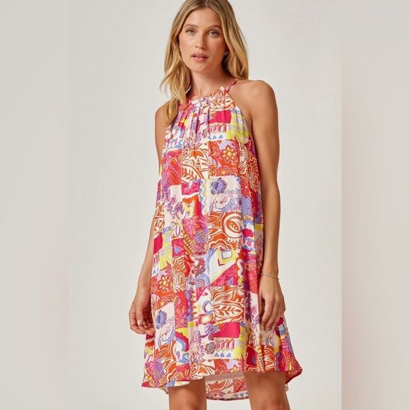 Emily Wonder Patchwork Mini Dress - Picture 1 of 6